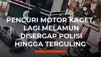 Pencuri Motor Kaget, Lagi Melamun Disergap Polisi hingga Terguling