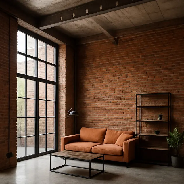 Rumah Estetik dengan Dinding Batu Bata Merah (Image by ChatGPT)