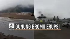 Gunung Bromo kembali erupsi pada Jumat (19/7) sore sekitar pukul 16.37 WIB.