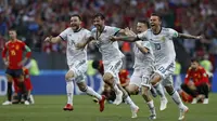 Setelah kalahkan Spanyol Rusia mencetak sejarah sebagai tuan yang menang lewat adu penalti. (AP/Manu Fernandez)