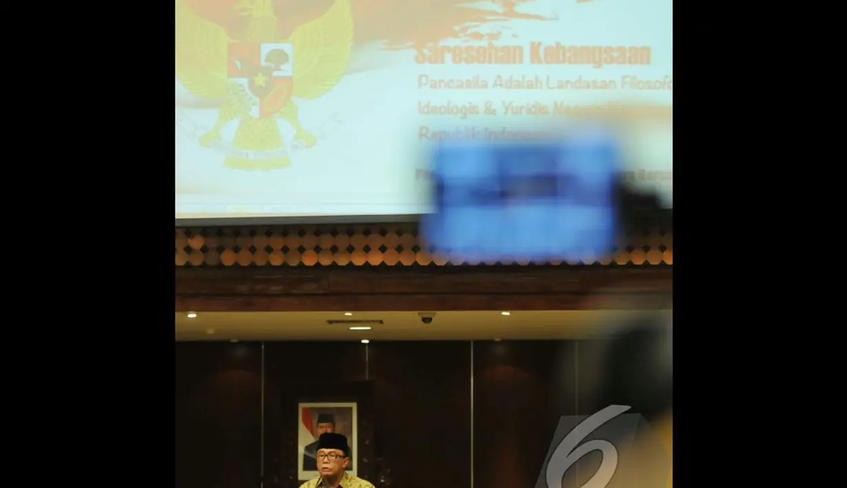 Adapun tugas berat lainnya, adalah menyiapkan sumber daya manusia (SDM) dalam menghadapi pasar bebas ASEAN yang mulai diberlakukan pada 2015 mendatang, MPR RI, Jakarta, Senin (18/8/2014) (Liputan6.com/Johan Tallo)