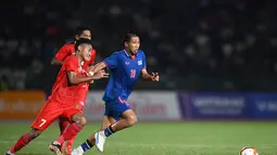 Timnas Indonesia U-22 harus berjuang ke perpanjangan waktu saat melawan Thailand pada laga final sepak bola SEA Games 2023. (Nhac NGUYEN / AFP)