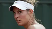Mandy Minella mengandung empat setengah bulan ketika berkompetisi di Wimbledon 2017. (AFP/Thomas Samson)
