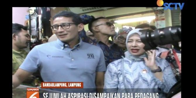 Blusukan ke Pasar Tugu, Sandiaga Prediksi Ekonomi Lampung Meningkat Jika...