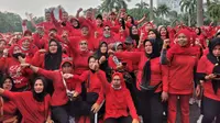 Ratusan kader PDIP Sumsel mengikuti Senam Indonesia Cinta Tanah Air (Sicita) di halaman kantor PDIP Sumsel (Dok. Humas PDIP Sumsel / Nefri Inge)