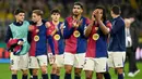 Bertandang ke markas Borussia Dortmund, Barcelona harus mengakui keunggulan tim tuan rumah dengan skor 1-3. (INA FASSBENDER/AFP)