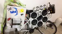 Modifikasi Canggih, Pemuda Ciptakan Sepeda Penuh Speaker