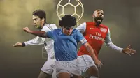 Ilustrasi - Raul Gonzales, Diego Maradona, Thierry Henry (Bola.com/Adreanus Titus)