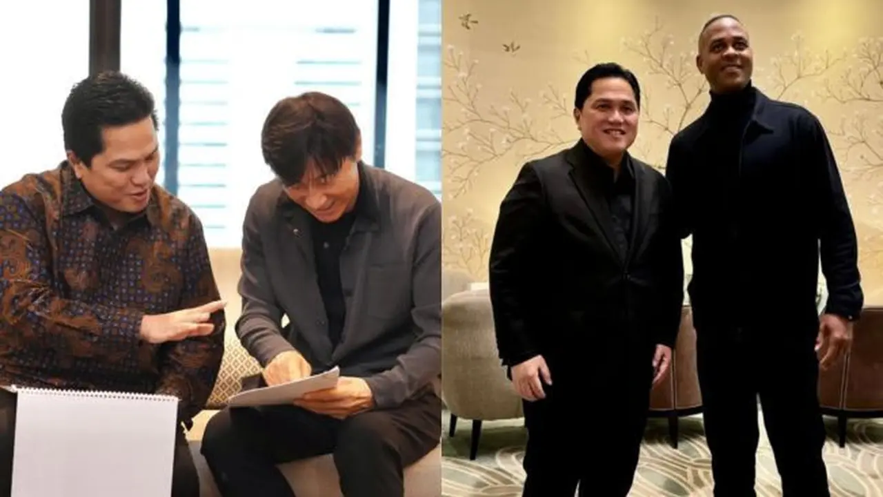Balas Terima Kasih untuk Shin Tae-Yong, Erick Thohir Sambut Hangat Patrick Kluivert (credit: instagram.com/shintaeyong7777 dan instagram.com/erickthohir).