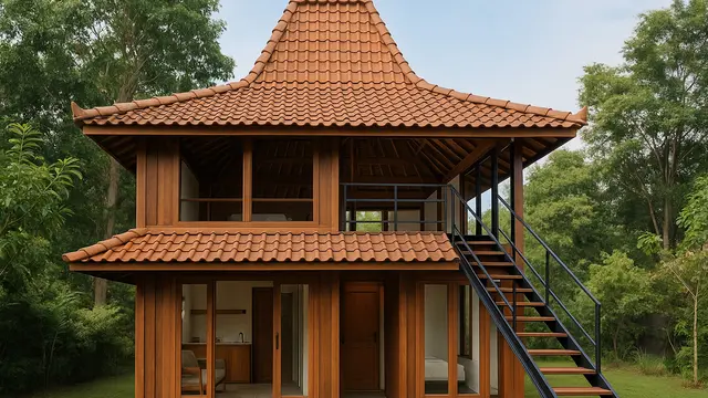 Rumah 6x9 di Desa dengan Atap Joglo (Foto: ChatGPT)