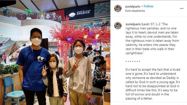 Zuriel Paris anak sulung Joanna Alexander curhat tentang meninggalnya sang ayah, Raditya Oloan