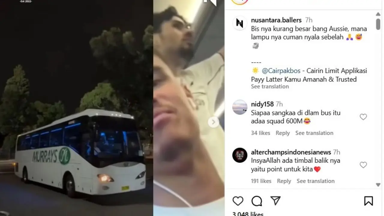 Bus Timnas Indonesia di Australia Dikritik, Lampu Nyala Sebelah dan Ada Pemain yang Harus Berdiri