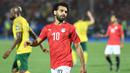 Mohamed Salah. Pemain sayap Mesir yang sedang menjalani musim ke-5 bersama Liverpool ini sementara memuncaki top skor Liga Inggris dengan 16 gol dari 20 laga. Bersama Timnas Mesir, ia telah mencetak 45 gol dari total 73 caps sejak tahun 2011. (AFP/Khaled Desouki)