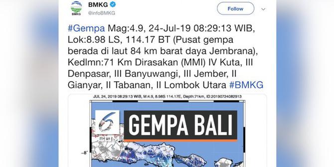 VIDEO: Gempa Magnitudo 4,9 Guncang Bali Saat Galungan