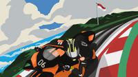 MotoGP - Ilustrasi Sirkuit Mandalika (Bola.com/Lamya Dinata/Adreanus Titus)