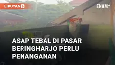 Warga mengeluhkan asap tebal di Pasar Beringharjo Lt 2. Asap berasal dari pembakaran sate di lantai 1 pada Kamis (2/1/2025)