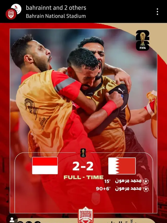 Unggahan media sosial Timnas Bahrain