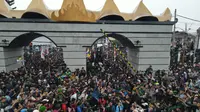 Demo ribuan mahasiswa Lampung. (Liputan6.com/Ardi Munthe)