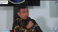Direktur Usaha dan Investasi Direktorat Jenderal Penguatan Daya Saing Produk Kelautan dan Perikanan Catur Sarwanto dalam UMKM Thrive, di Media Center KKP, Jakarta, Jumat (3/3/2023).