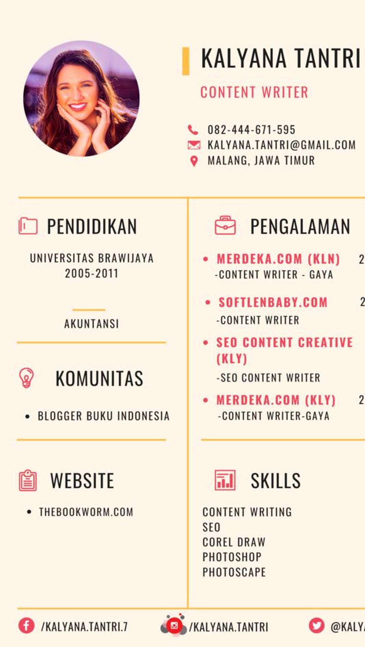 4. Contoh CV Modern dan Kreatif dalam Bahasa Indonesia