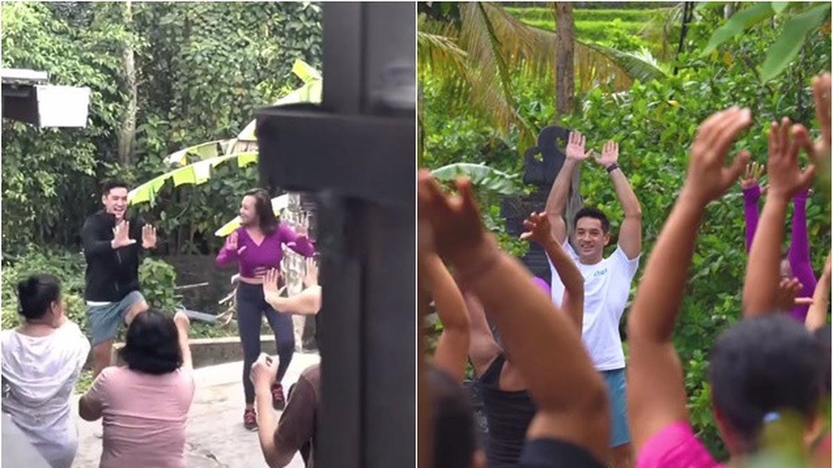 6 Potret Andrew White Jadi Instruktur Senam Ibu-Ibu Kompleks, Bikin Semangat - Vimarsana News