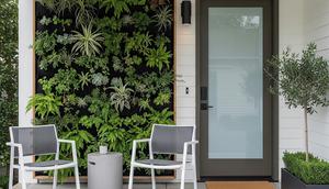 Desain Teras Kecil dengan Taman Vertikal (AI)