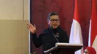 Sekretaris Jenderal DPP PDI Perjuangan (PDIP) Hasto Kristiyanto dalam pembukaan Rakorda Pemenangan Pemilu 2024 yang dilakukan oleh DPD PDIP Sulawesi Tenggara (Sultra) (Istimewa)