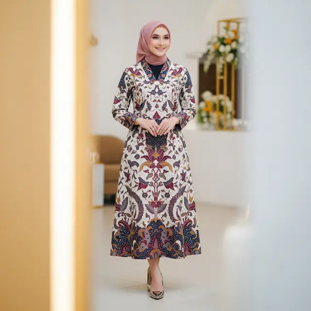 Model Batik Wanita Lebaran Terbaru dengan Potongan Simple