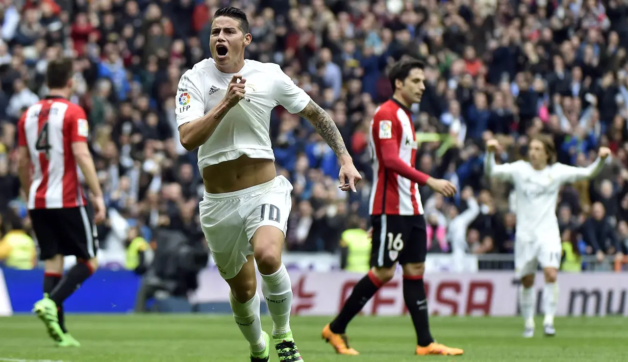 James Rodriguez kerap menjadi penyelamat bagi Real Madrid (AFP/Gerard Julien)