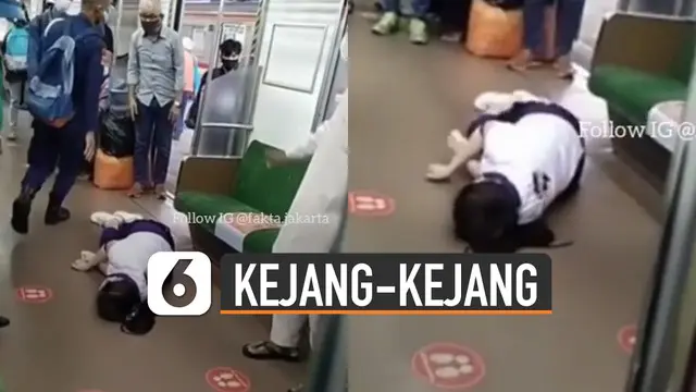 VIDEO: Viral Perempuan Kejang-Kejang di Dalam Kereta Api
