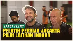 Ngeri banget! Latihan Persija Jakarta sempat terganggu akibat hujan deras disertai petir menggelegar. Demi keselamatan, skuad Macan Kemayoran terpaksa mengurungkan niat latihan outdoor dan memilih opsi aman.