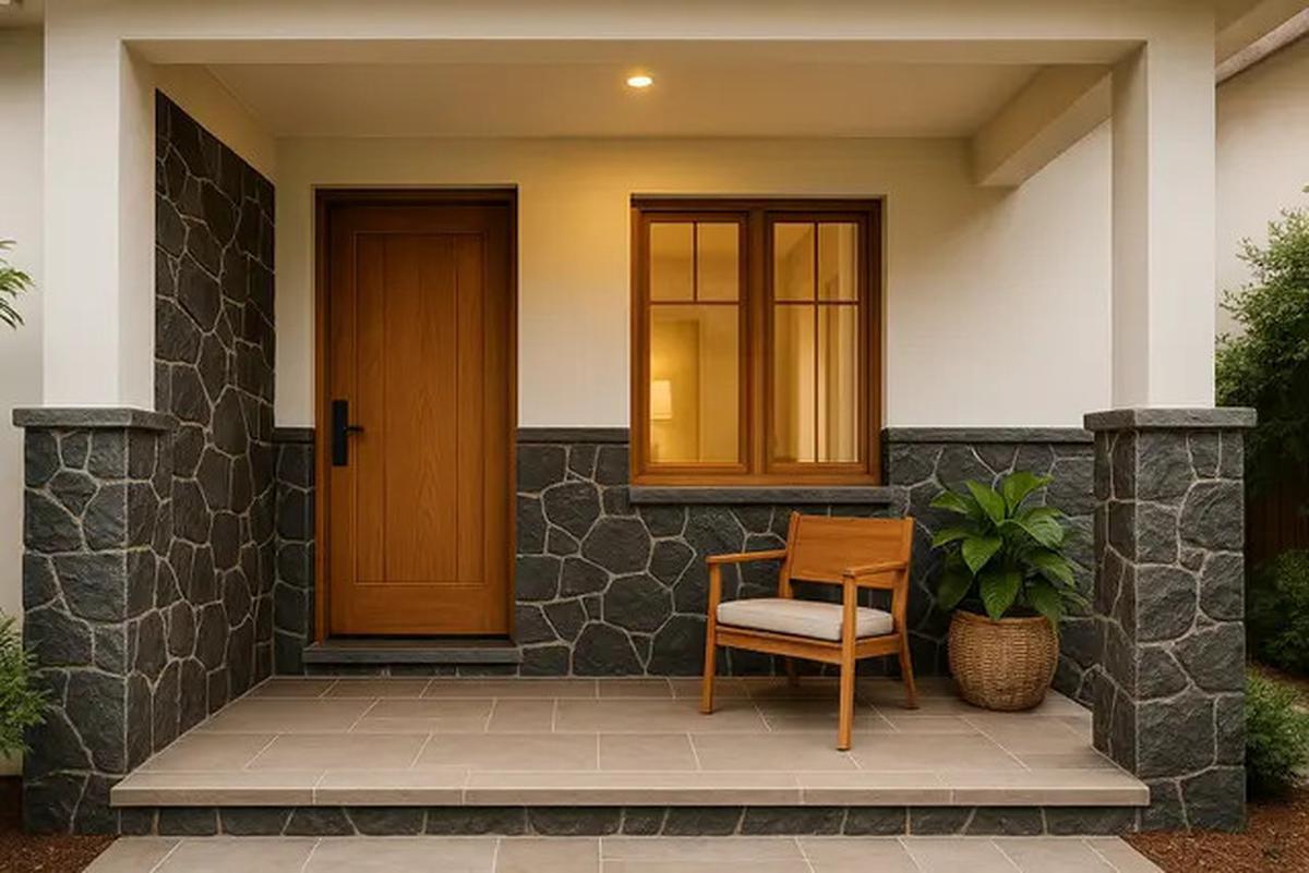 8 Teras Rumah Cantik dengan Batu Alam Terbaru 2025, Bikin Tampilan Lebih Mewah