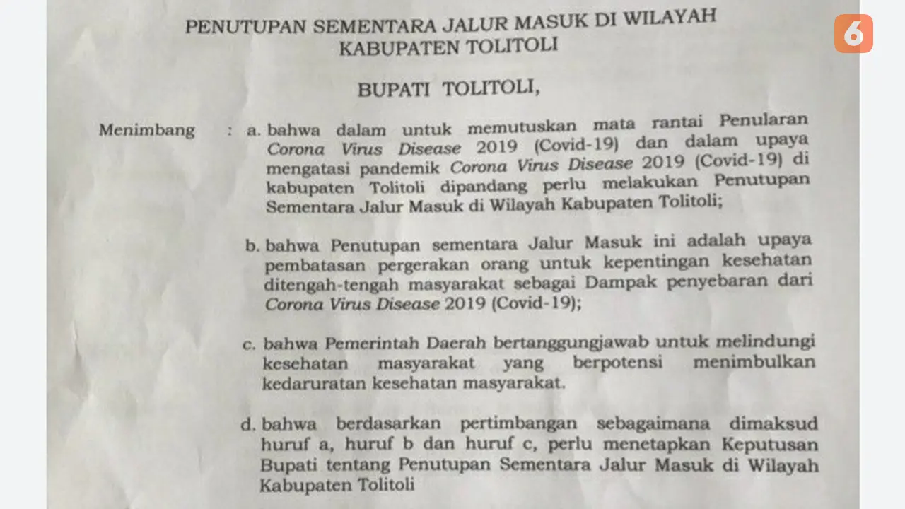 surat keputusan bupati tolitoli