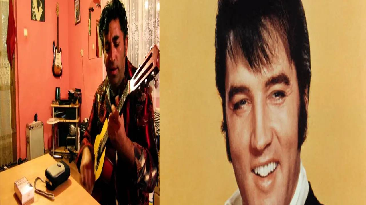 Elvis Presley(kanan) dam Elvis Romano (kiri). (Youtube)