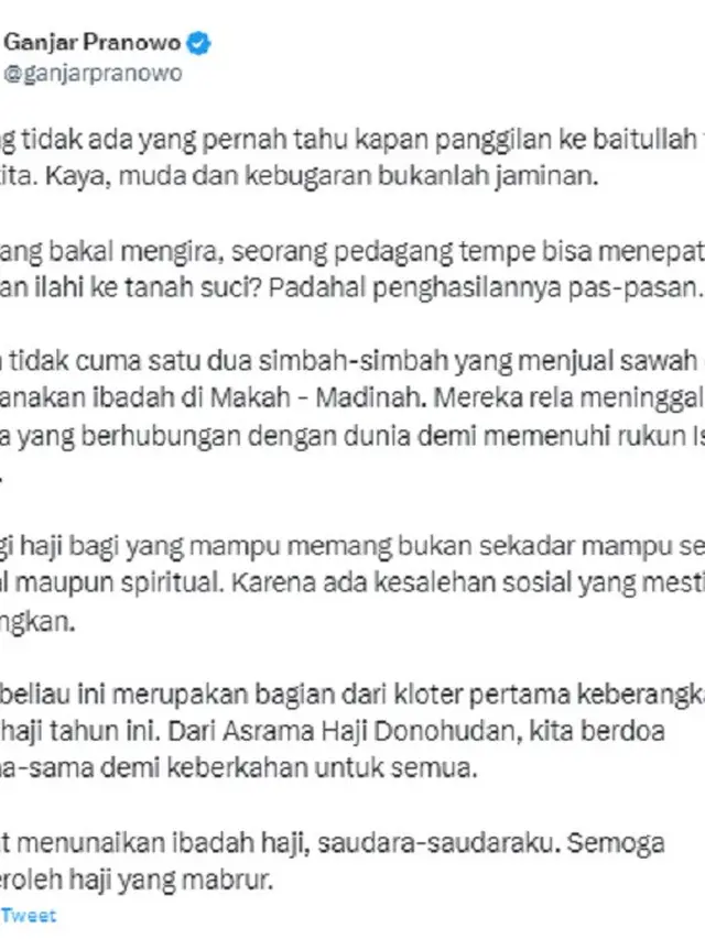 Ganjar Pranowo (Foto: Twitter/@ganjarpranowo)