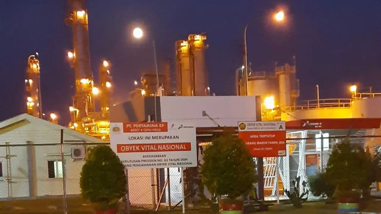 Industri Pertamina EP Cepu Regional 4 Zona 11 CPP Gundih bercokol di Desa Sumber, Kecamatan Kradenan, Kabupaten Blora. (Liputan6.com/Ahmad Adirin)