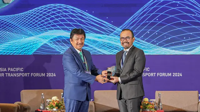Direktur Utama Pertamina Patra Niaga, Riva Siahaan  dalam Asia Pacific Air Transport Forum 2024 di Nusa Dua, Bali.