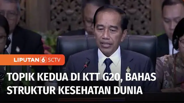 KTT G20 Bali resmi dibuka oleh Presiden Joko Widodo. Dua topik pembahasan diangkat dalam hari pertama KTT yaitu mengenai ketahanan pangan dan energi serta struktur kesehatan dunia.