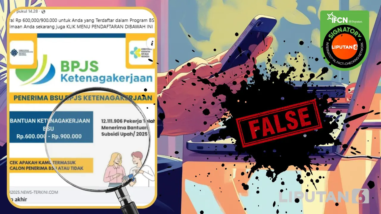 Tangkapan layar klaim link untuk cek status penerima BSU Desember
