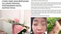 6 Status Facebook Nagih Utang Ini Bikin Geregetan (sumber: FB Kementrian Humor Indonesia dan Tina Maharanie)