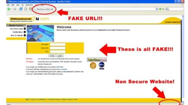 fake website (situs web palsu)