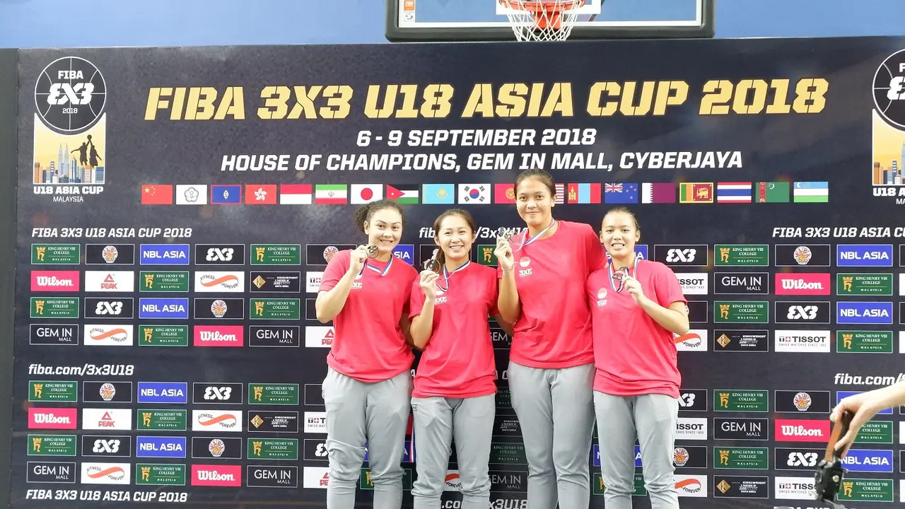 Timnas putri Indonesia meraih medali perunggu pada turnamen FIBA 3x3 U-18 Asia di Cyberjaya, Malaysia, Minggu (9/9/2018).