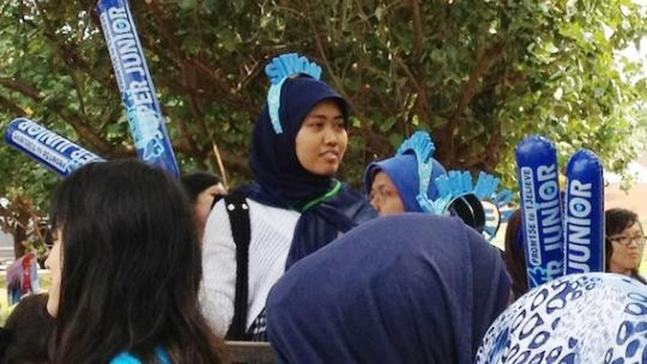 Penjagaan pintu masuk konser Super Junior di Indonesia pada hari perta 