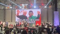 Bakal Calon Presiden Ganjar Pranowo menghadiri acara bertemu relawan Maluku Voor Ganjar di Hall Basket GBK, Senayan Jakarta, Minggu (29/10/2023). (Foto: Radityo Priyasmoro/Liputan6.com).