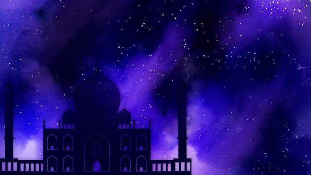 Ilustrasi Islami, malam hari