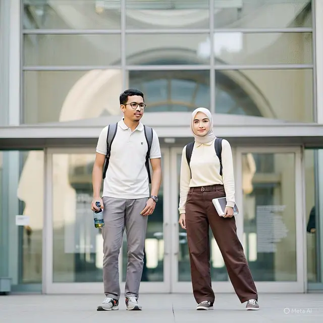 Outfit Kasual dengan Setelan Polo Shirt Casual dan Chino Pants/Gambar Via Meta AI