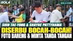 Momen hangat terjadi usai latihan Persija di Persija Training Ground, Depok, Rabu (15/10/2026) sore WIB. Sejumlah bocah antusias menyambut Shin Tae-yong dan Shayne Pattynama untuk meminta tanda tangan di jersey hingga berfoto bersama.