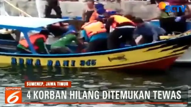Petugas Gabungan Temukan 4 Korban Perahu Tenggelam di Sumenep
