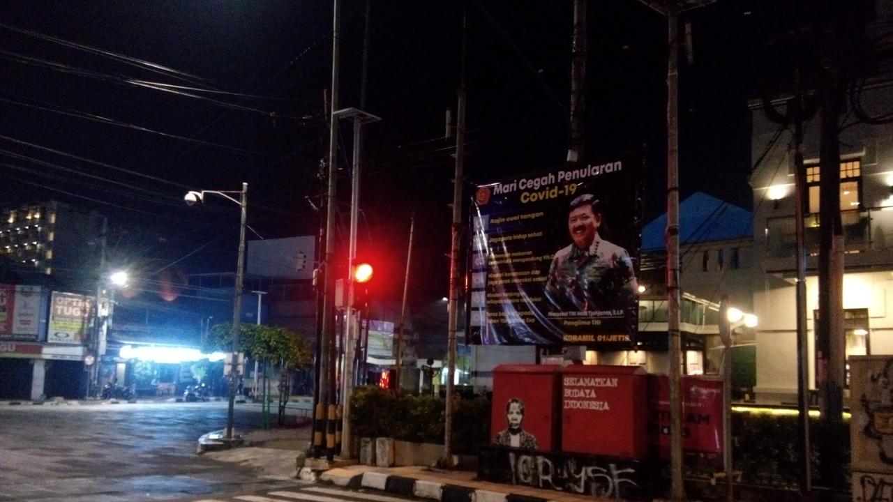 Suasana Tugu Jogja di tengah wabah Corona