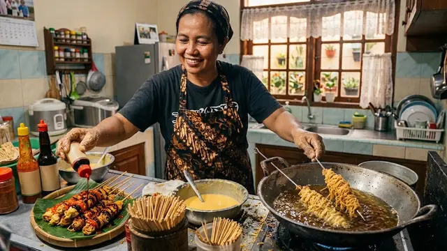 Resep Sate Telur Gulung Pedas/AI Generated